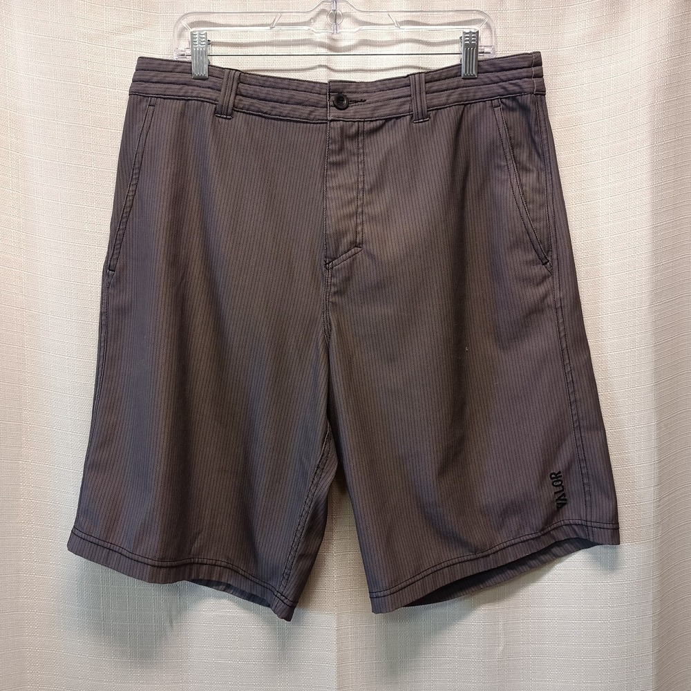 Valor‎ Board Shorts Gray Herringbone Mens 34 Beach Surf Swim Style# VR32003